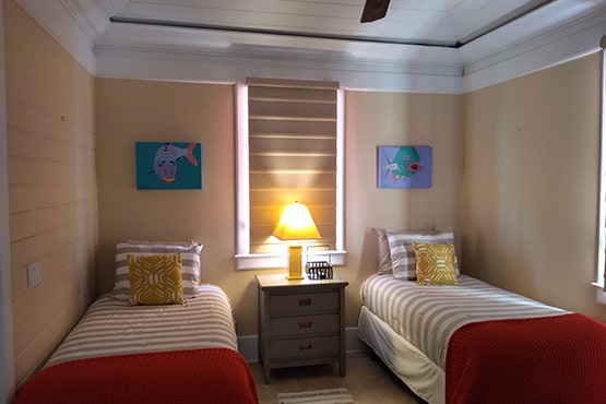 twin beds at Fish Talez cottage